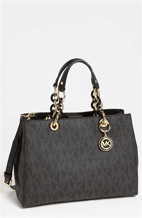 michael kors cynthia medium satchel black|Cynthia Medium Saffiano Leather Satchel .